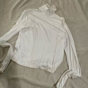 Wild Fable Ribbed White Turtleneck Top